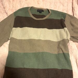Banana Republic brown and green striped sweater